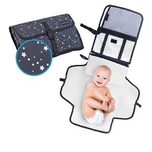 Dark grey portable diaper changing pad